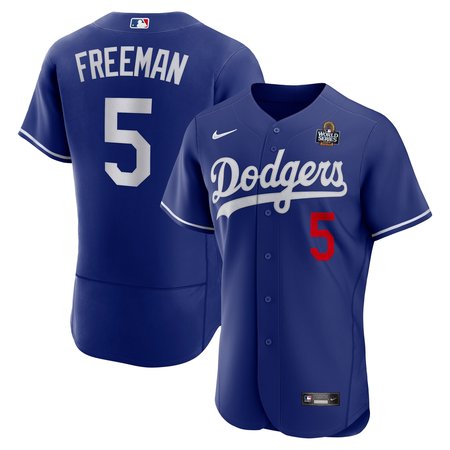 Men's Los Angeles Dodgers #5 Freddie Freeman Royal 2024 World Series Alternate Authentic Player Jersey