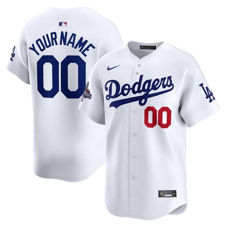 Men's Los Angeles Dodgers White 2024 World Series Champions Home Custom Limited Jersey