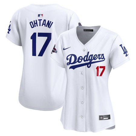 Women's Los Angeles Dodgers #17 Shohei Ohtani White 2024 World Series Champions Home Limited Player Jersey