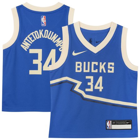 Toddler Milwaukee Bucks Giannis Antetokounmpo Royal 2024/25 Swingman Player Jersey - City Edition