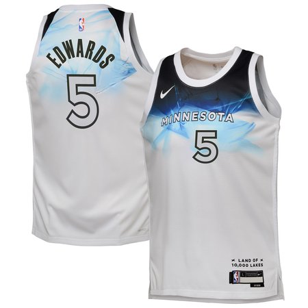 Youth Minnesota Timberwolves Anthony Edwards White 2024/25 Swingman Player Jersey - City Edition