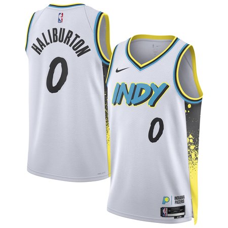 Unisex Indiana Pacers Tyrese Haliburton White 2024/25 Swingman Player Jersey - City Edition