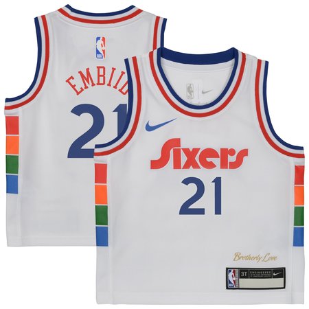 Toddler Philadelphia 76ers Joel Embiid White 2024/25 Swingman Player Jersey - City Edition