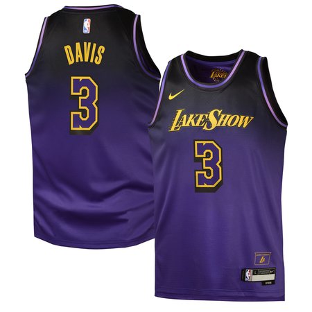 Youth Los Angeles Lakers #3 Anthony Davis Purple 2024/25 Swingman Player City Edition Jersey