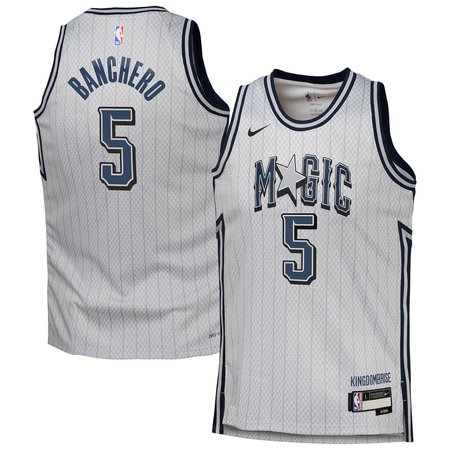 Youth Orlando Magic Paolo Banchero Silver 2024/25 Swingman Player Jersey - City Edition