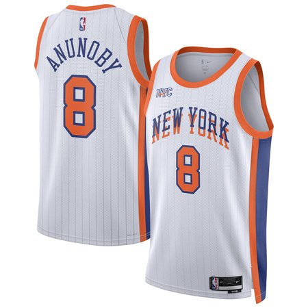 Unisex New York Knicks OG Anunoby White 2024/25 Swingman Player Jersey - City Edition