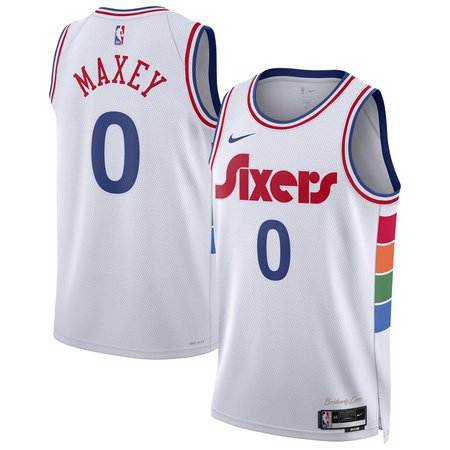 Unisex Philadelphia 76ers Tyrese Maxey White 2024/25 Swingman Player Jersey - City Edition