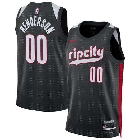 Unisex Portland Trail Blazers Scoot Henderson Black 2024/25 Swingman Player Jersey - City Edition