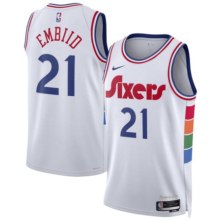 Unisex Philadelphia 76ers Joel Embiid White 2024/25 Swingman Player Jersey - City Edition