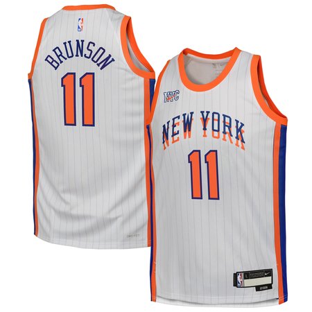 Youth New York Knicks Jalen Brunson White 2024/25 Swingman Player Jersey - City Edition