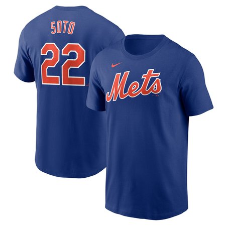 Men's New York Mets #22 Juan Soto Royal Fuse Name & Number T-Shirt