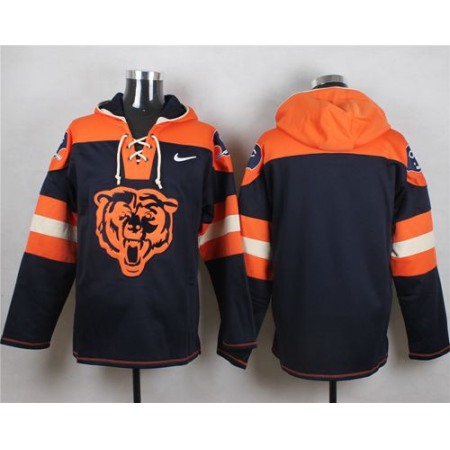 Bears Blank Navy Blue Player Pullover NFL Hoodie