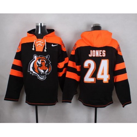 Bengals #24 Adam Jones Black Player Pullover NFL Hoodie