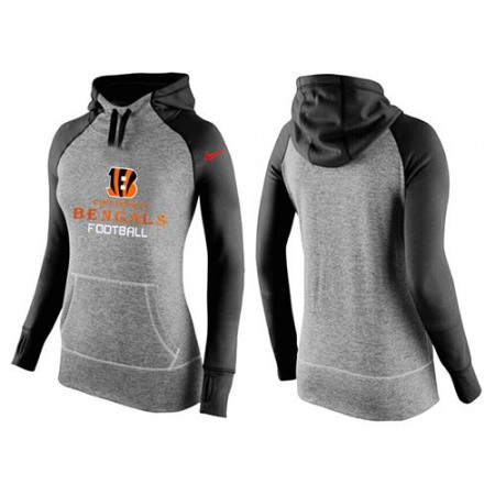 Women's Cincinnati Bengals Performance Hoodie Grey & Black