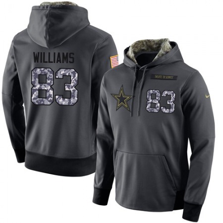 NFL Men's Dallas Cowboys #83 Terrance Williams Stitched Black Anthracite Salute to Service Player Performance Hoodie