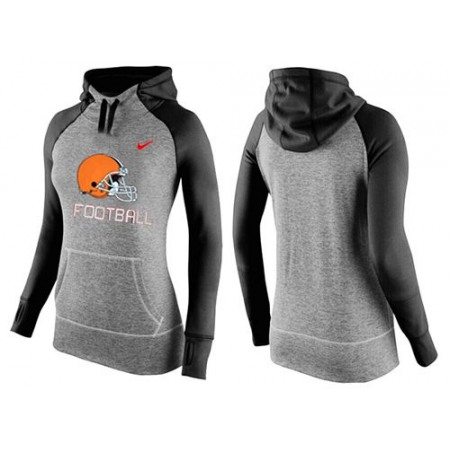 Women's Cleveland Browns Performance Hoodie Grey & Black