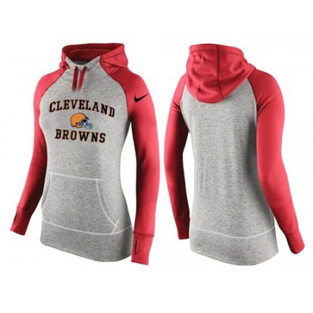 Women's Cleveland Browns Performance Hoodie Grey & Red_2