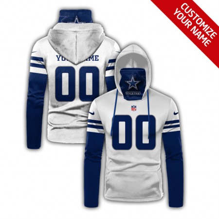 Men's Dallas Cowboys 2020 White/Blue Customize Hoodie Mask