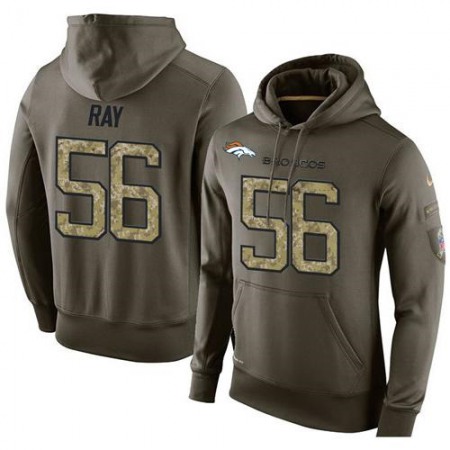 NFL Men's Denver Broncos #56 Shane Ray Stitched Green Olive Salute To Service KO Performance Hoodie