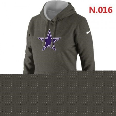 Women's Dallas Cowboys Logo Pullover Hoodie Dark Grey