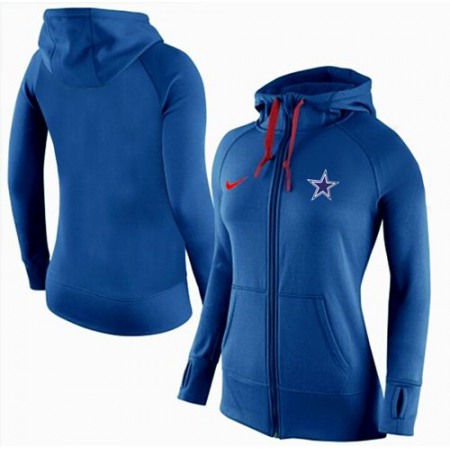 Women's Nike Dallas Cowboys Full-Zip Performance Hoodie Blue