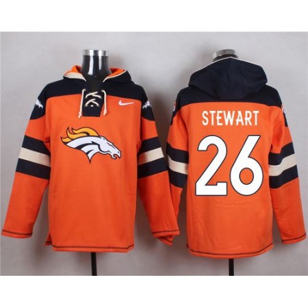 Denver Broncos #26 Darian Stewart Orange Player Pullover NFL Hoodie