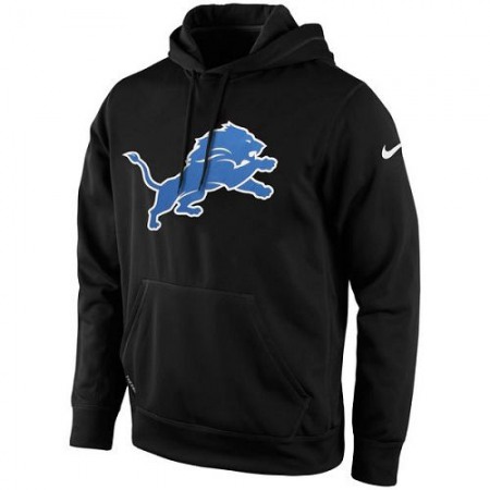 Men's Detroit Lions Black KO Logo Essential Hoodie