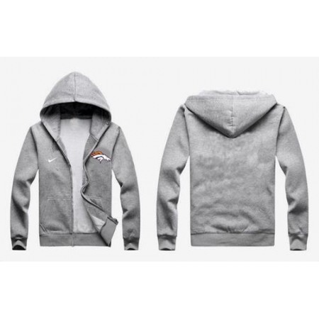 Denver Broncos Authentic Logo Hoodie Grey