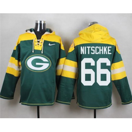 Packers #66 Ray Nitschke Green Player Pullover NFL Hoodie