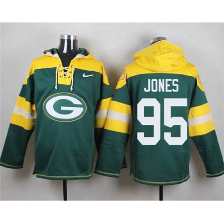 Packers #95 Datone Jones Green Player Pullover NFL Hoodie