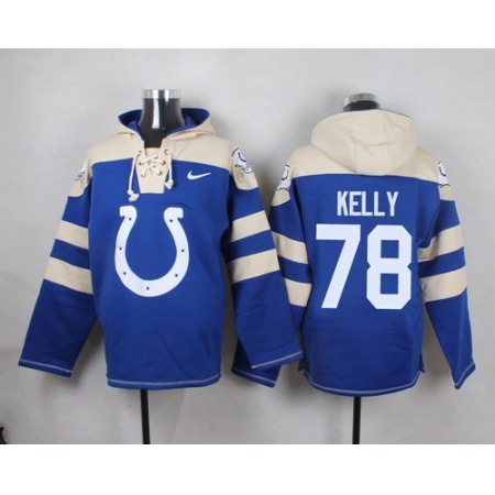 Colts #78 Ryan Kelly Royal Blue Player Pullover Hoodie