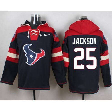 Texans #25 Kareem Jackson Navy Blue Player Pullover NFL Hoodie