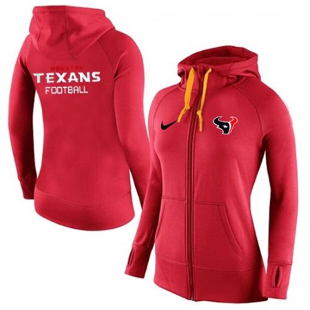 Women's Houston Texans Full-Zip Performance Hoodie Red