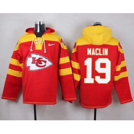 Chiefs #19 Jeremy Maclin Red Player Pullover NFL Hoodie