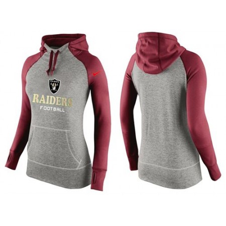 Women's Oakland Raiders Performance Hoodie Grey & Red