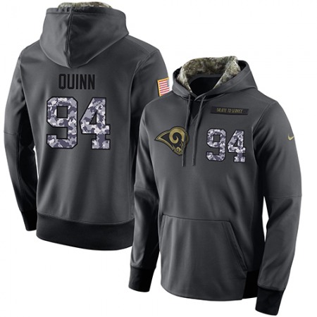 NFL Men's Los Angeles Rams #94 Robert Quinn Stitched Black Anthracite Salute to Service Player Performance Hoodie