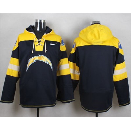 Chargers Blank Navy Blue Player Pullover NFL Hoodie