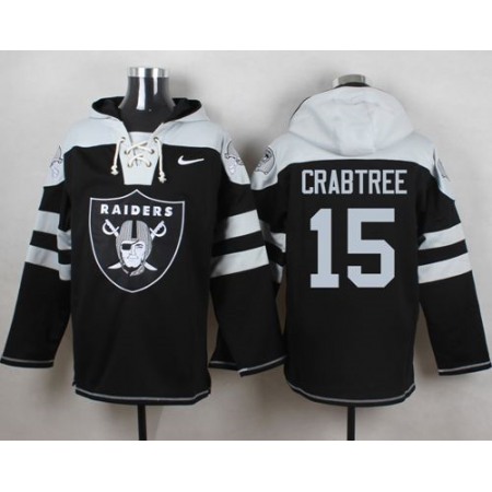 Raiders #15 Michael Crabtree Black Player Pullover NFL Hoodie