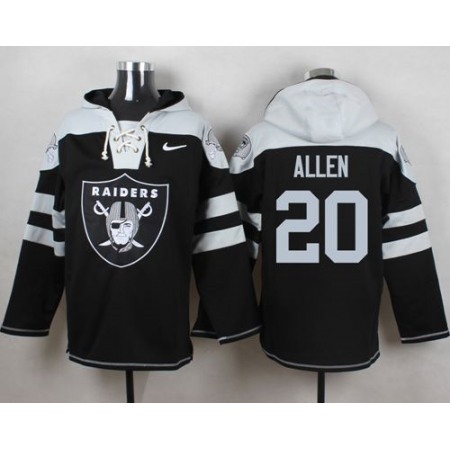 Nike Raiders #20 Nate Allen Black Player Pullover NFL Hoodie