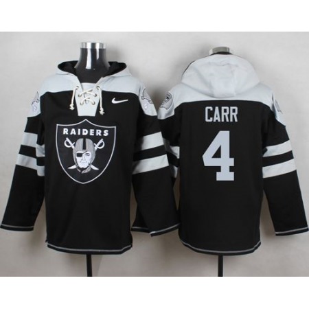 Raiders #4 Derek Carr Black Player Pullover NFL Hoodie