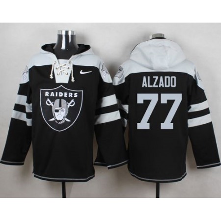 Raiders #77 Lyle Alzado Black Player Pullover NFL Hoodie