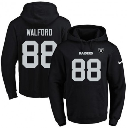 Raiders #88 Clive Walford Black Name & Number Pullover NFL Hoodie