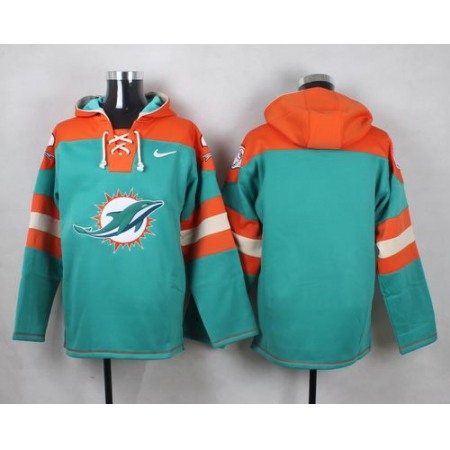 Dolphins Blank Aqua Green Player Pullover NFL Hoodie