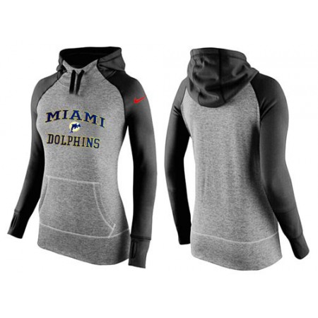 Women's Miami Dolphins Performance Hoodie Grey & Black