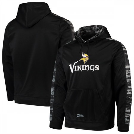 Men's Minnesota Vikings Zubaz Black Tonal Oxide Pullover Hoodie