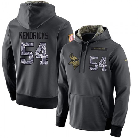 NFL Men's Minnesota Vikings #54 Eric Kendricks Stitched Black Anthracite Salute to Service Player Performance Hoodie