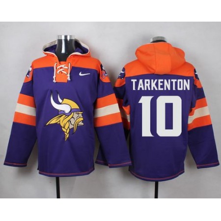 Vikings #10 Fran Tarkenton Purple Player Pullover NFL Hoodie