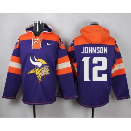 Vikings #12 Charles Johnson Purple Player Pullover NFL Hoodie