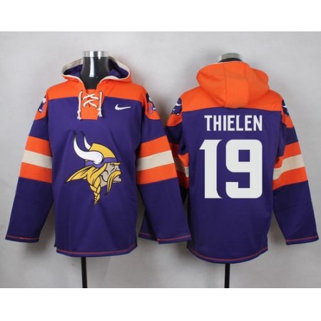 Vikings #19 Adam Thielen Purple Player Pullover NFL Hoodie