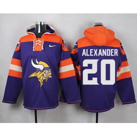 Vikings #20 Mackensie Alexander Purple Player Pullover NFL Hoodie